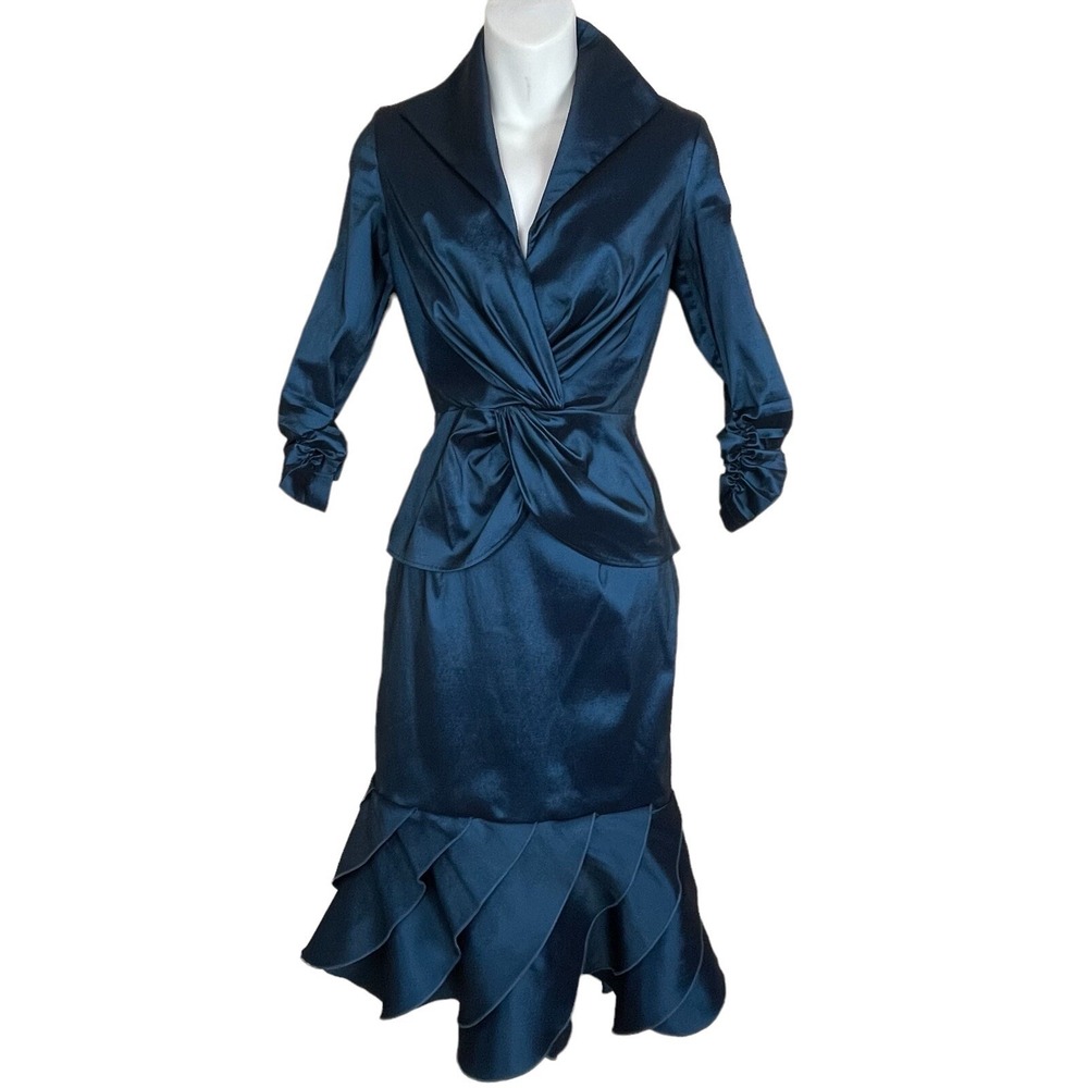 Tadashi Formal Size 4 Teal Two Piece Skirt Set Wedding Mother of the Bride
